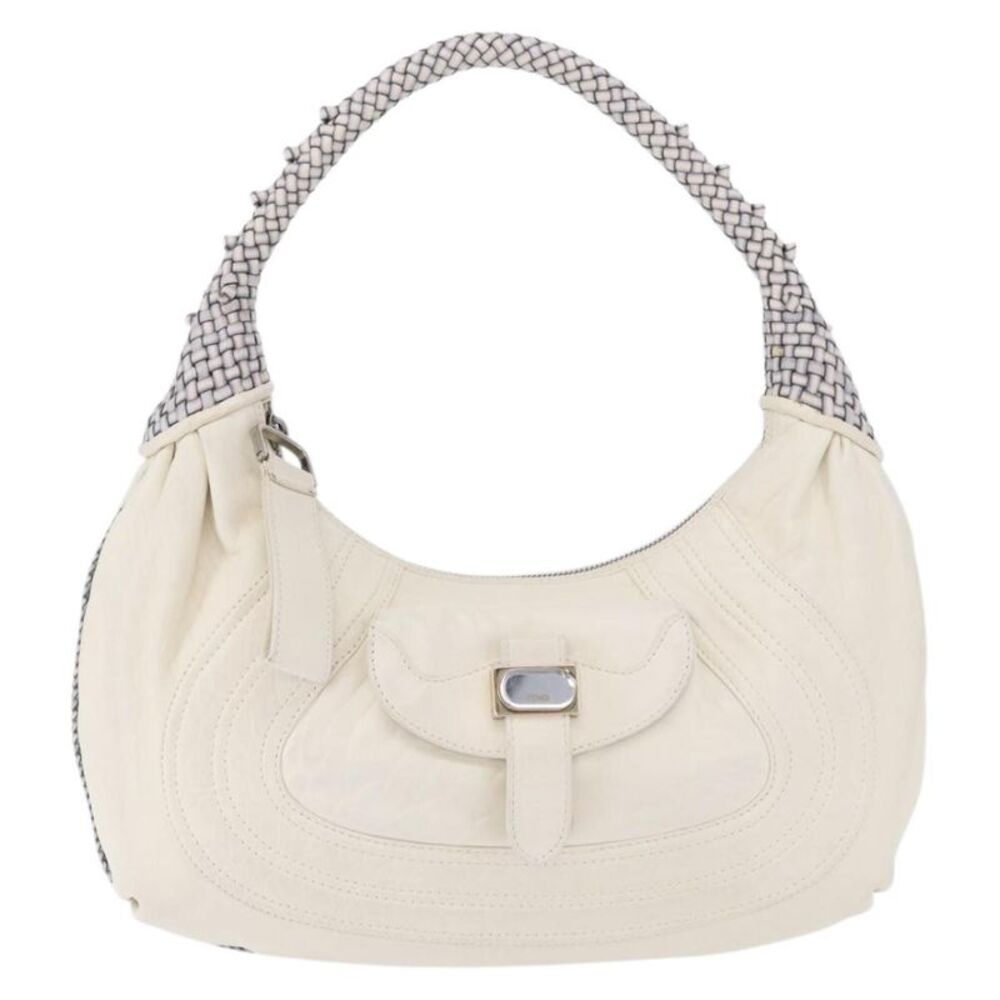 Fendi Spy Pocket Hobo Leather White Leather Handbag
